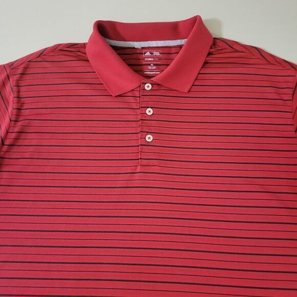 Adidas Golf Men's Classic Red Stripe Polo Shirt Top   - Picture 6 of 11